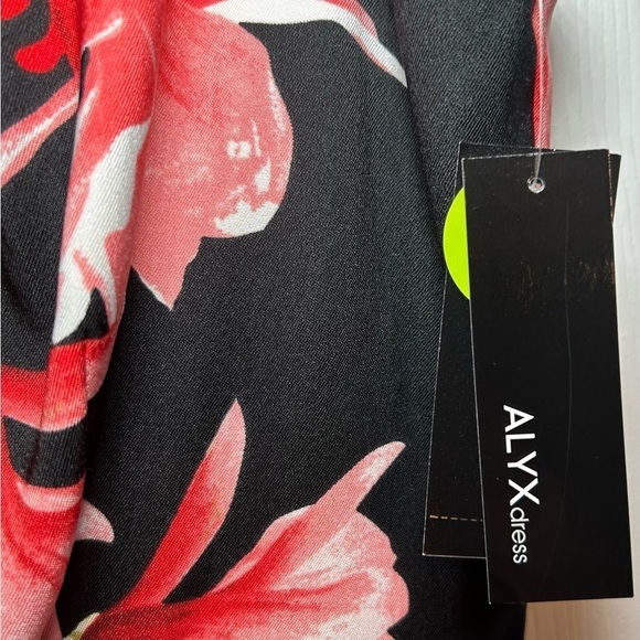NWT ALYX Floral Print Fit & Flare Dress- Black/ Size 12 - Picture 4 of 7